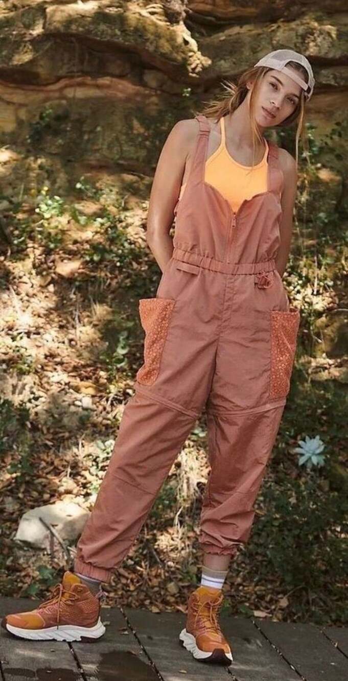 Free People Movement Chaparral Convertible Overalls Jumpsuit Medium Rust Orange
